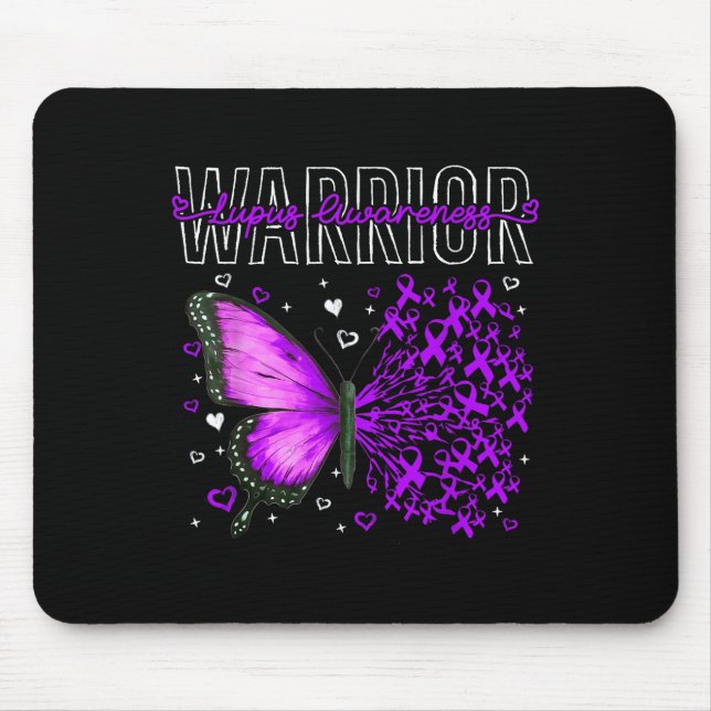 Lupus-Bewusstseins-Krieger Überlebender Lila Schme Mousepad (Vorne)