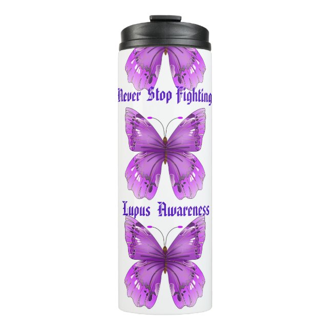 Lupus-Bewusstseins-Trommel Thermosbecher (Vorderseite)