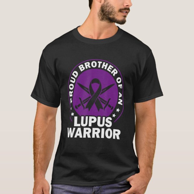 Lupus Bewusstseinsstolz Bruder eines Lupuskriegers T-Shirt (Vorderseite)