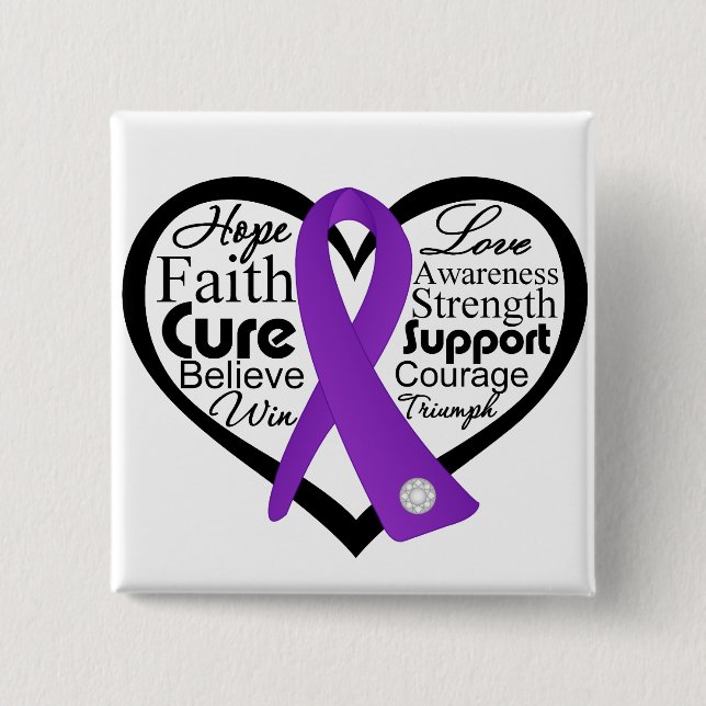 Lupus Heart Ribbon Collage Button (Vorderseite)