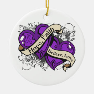 Lupus Hope Faith Duale Hearts Keramikornament