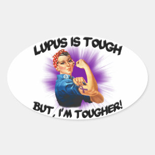 Lupus ist zäh... Aber ich bin Tougher Ovaler Aufkleber