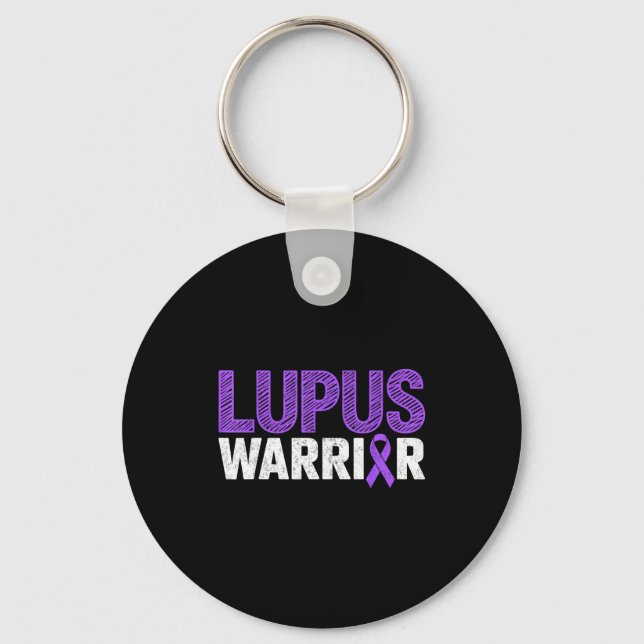Lupus Krieger Kämpfer Überlebender SLE Bewusstsein Schlüsselanhänger (Vorderseite)