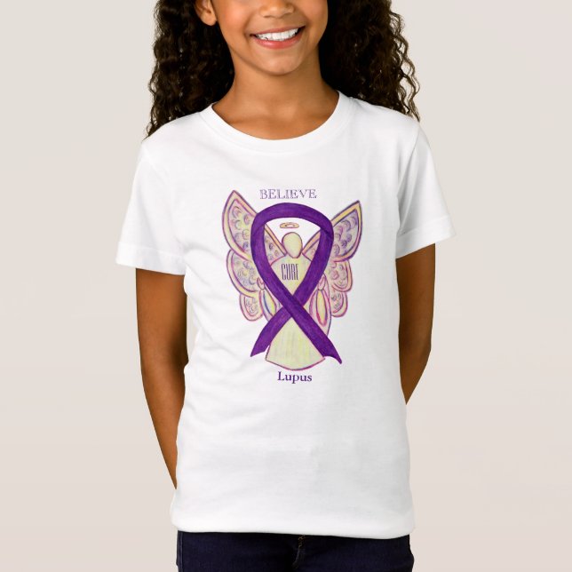 Lupus Lila Awareness Ribbon Angel Custom Shirt (Vorderseite)