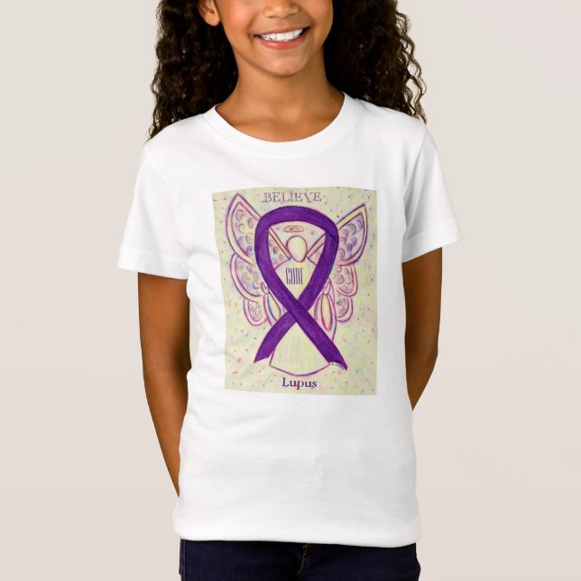 Lupus Lila Awareness Ribbon Angel Custom Shirt (Vorderseite)
