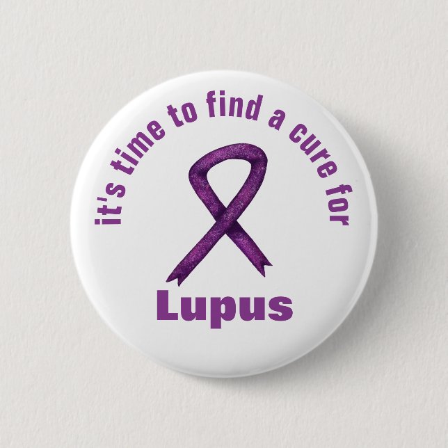 Lupus-Sensibilisierungsmonat / Lila, benutzerdefin Button (Vorderseite)