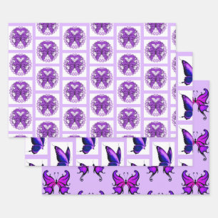 Lupus Support Wrapping Paper Gift Wrap Butterfly Geschenkpapier Set