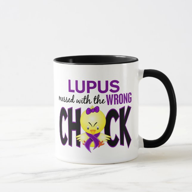 Lupus verwirrt mit dem falschen Küken Tasse (Rechts)