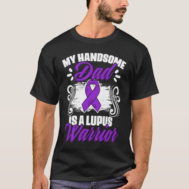 Lupus Warrior Dad  Lupus Purple Ribbon Lupus Aware T-Shirt (Vorderseite)