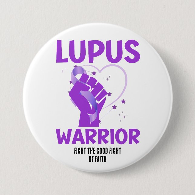 LUPUS WARRIOR Lila Aufklärungsmonat Button (Vorderseite)
