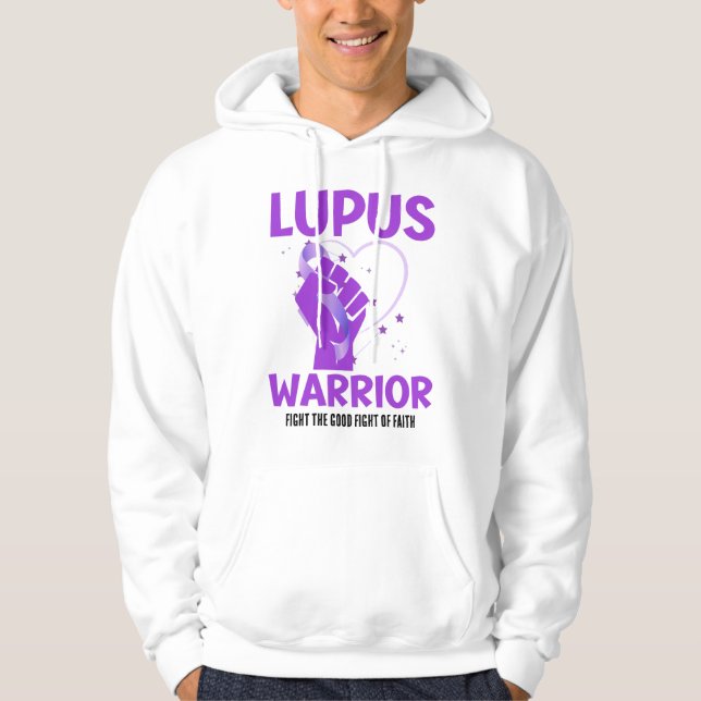 LUPUS WARRIOR Lila Band Aufklären Hoodie (Vorderseite)