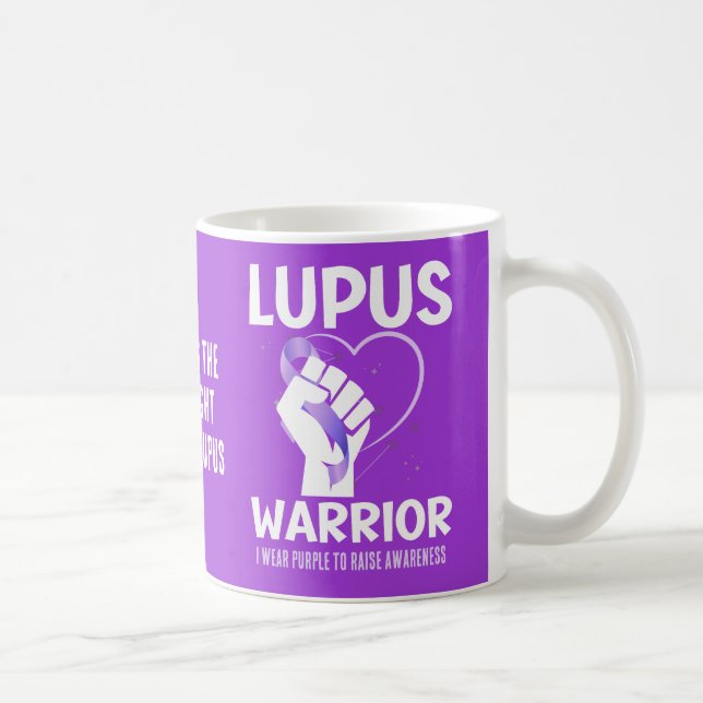 LUPUS WARRIOR Lila Band Aufklären Kaffeetasse (Rechts)