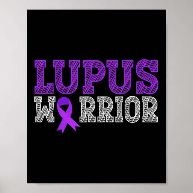 Lupus Warrior Lila Ribbon Lupus Sensibilisierungsm Poster (Vorne)