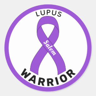 Lupus Warrior Ribbon White Round Sticker