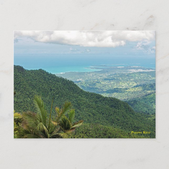 Luquiller Berge mit Blick auf die Küste Puerto Ric Postkarte (Vorderseite)