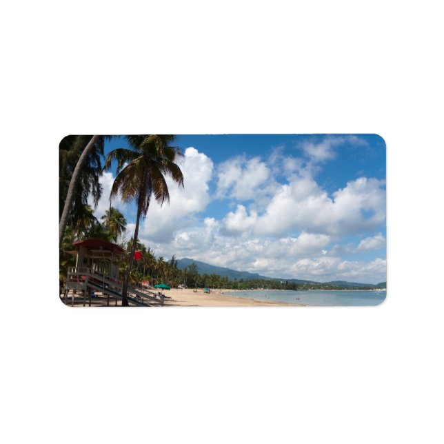 Luquillo Beach Puerto Rico Adressaufkleber (Vorne)