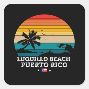 LUQUILLO STRAND PUERTO RICO QUADRATISCHER AUFKLEBER