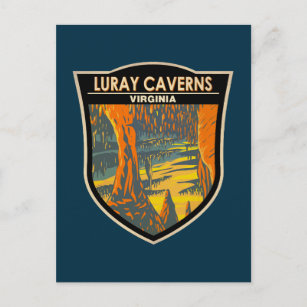 Luray Caverns Virginia Abzeichen für Reisen Postkarte