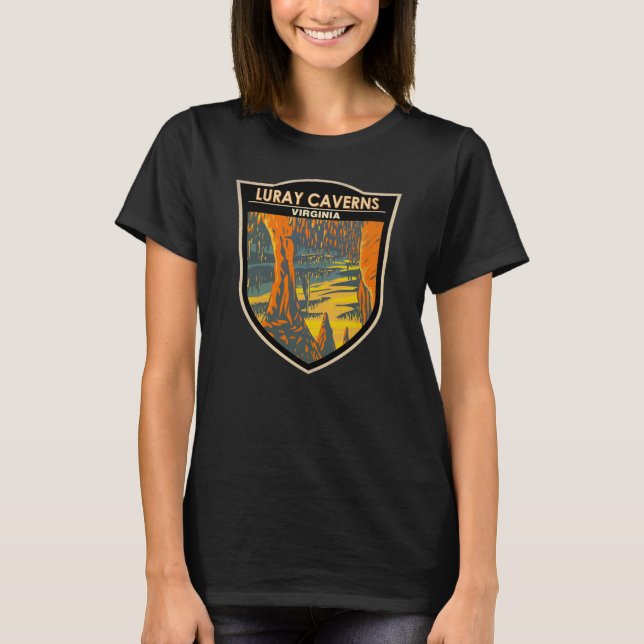 Luray Caverns Virginia Abzeichen für Reisen T-Shirt (Vorderseite)