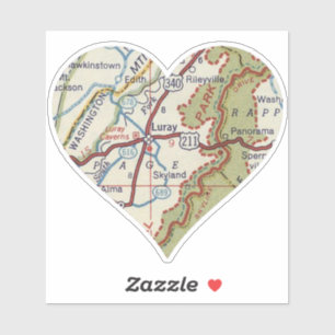 Luray Virginia Vintage Karte Aufkleber