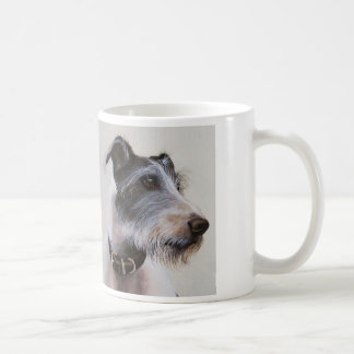 Lurcher-Aquarell mit "Text des besten" Freunds des Tasse