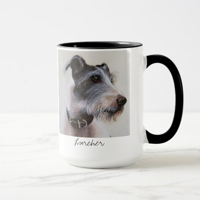Lurcher-Hund in der Wasserfarbe-Tasse Tasse (Rechts)