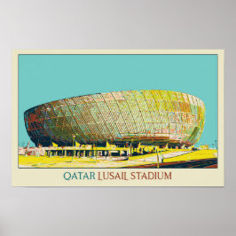 Lusail Stadium Architektur Illustration Katar Poster