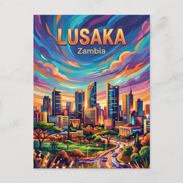 Lusaka Skyline Sambia Postkarte (Vorderseite)