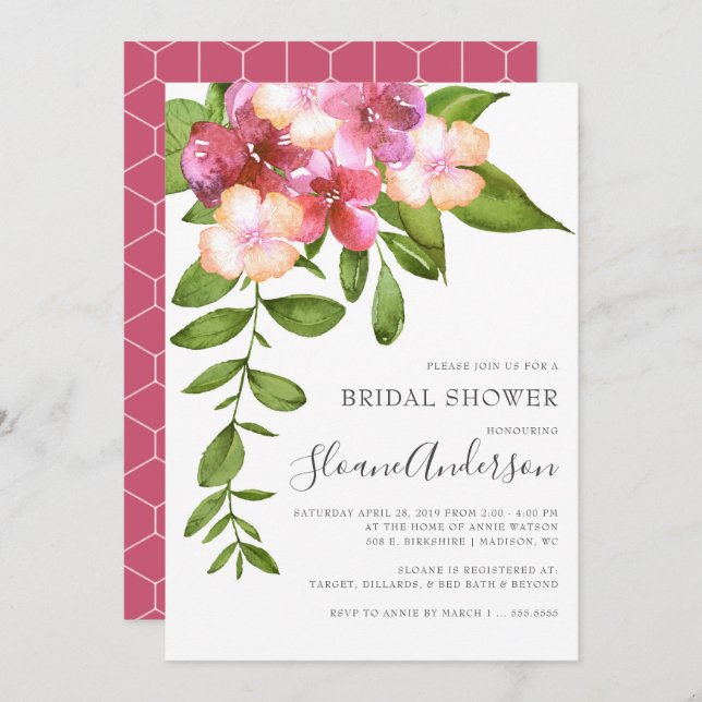 Luscious Blätter-Hawaiianer-Brautparty Einladung (Vorne/Hinten)