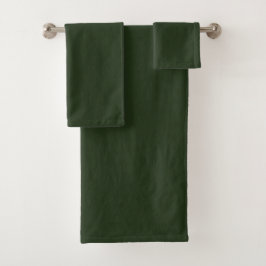Luscious Dark Green Plush Badhandtuch Set