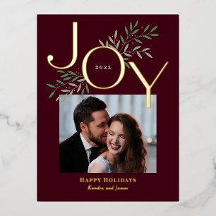 Luscious Joy Foil Holiday Postcard Weihnachtskarte Folien Feiertagspostkarte