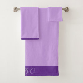 Luscious Lavender Monogram Badhandtuch Set