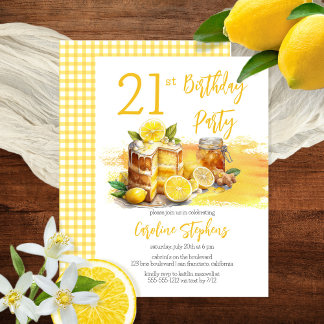 Luscious Lemon Cake Ginger Tea 21. Geburtstag Part Einladung