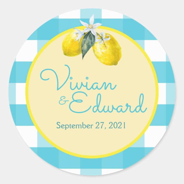 Luscious Lemon Custom Wedding Stickers (Vorderseite)