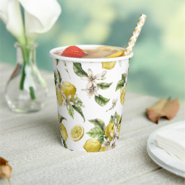 Luscious Lemons Pattern Brautparty Pappbecher
