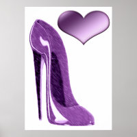Luscious Lilac Stiletto High Heel Shoe and Heart P