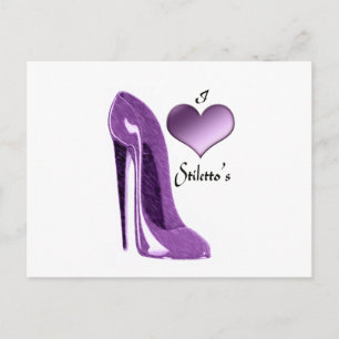 Luscious Lilac Stiletto Shoe und 3D-Herz Postkarte