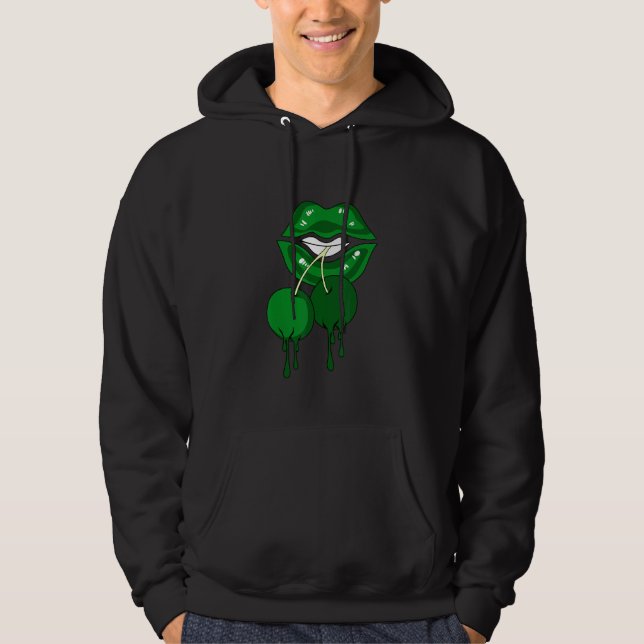 Luscious Lips Dripping Sneaker Match 3 Pine Green Hoodie (Vorderseite)