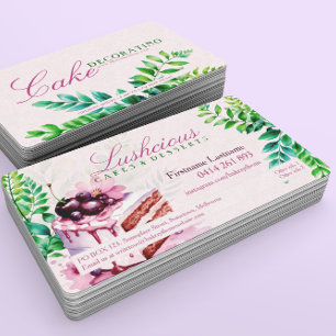 Luscious Pink Blueberry Cake Business Cards Visitenkarte