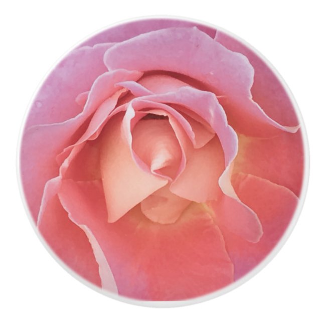 Luscious Pink Rose Keramikknauf (Vorderseite)