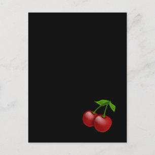 Luscious Retro Cherries Postkarte