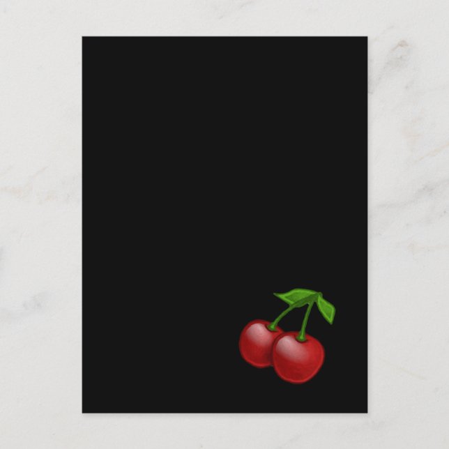 Luscious Retro Cherries Postkarte (Vorderseite)