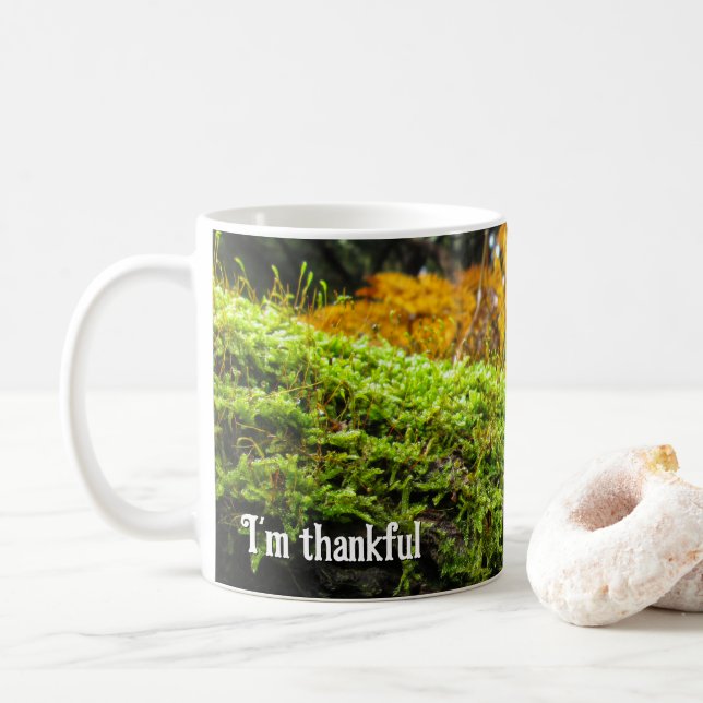 Lush Autumn Moss - Personalisierter Erntedank Kaffeetasse (Mit Donut)