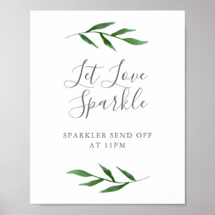 Lush Blätter Elegant Wedding Lassend Liebe Sparkle Poster