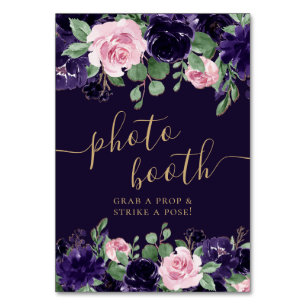 Lush Blossom   Foto-Stand für lila und rosa Rosen Tischnummer