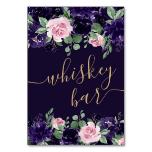 Lush Blossom   Lila und rosa Rose Whiskey Bar Tischnummer