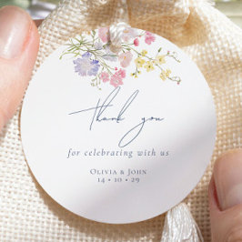 Lush Blue Boho Wildflowers Elegant Wedding Geschenkanhänger