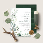 Lush Boho Botanische Grüne Eukalyptus Wedding Einladung<br><div class="desc">Dieses elegante Design besticht durch sanfte Aquarellgrüne und moderne Typografie. Personalisieren Sie die Einladung mit Ihren Daten und wenn Sie gewollt,  um den Stil und die Platzierung des Textes weiter zu ordnen,  klicken Sie bitte auf den Button "Weitere Anpassung".</div>