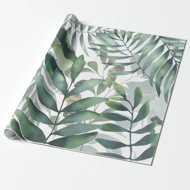 Lush Botanical Watercolor Gift Wrap Geschenkpapier (Ungerollt)