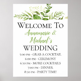 Lush Botanicals Hochzeitszeremonie Details Willkom Poster